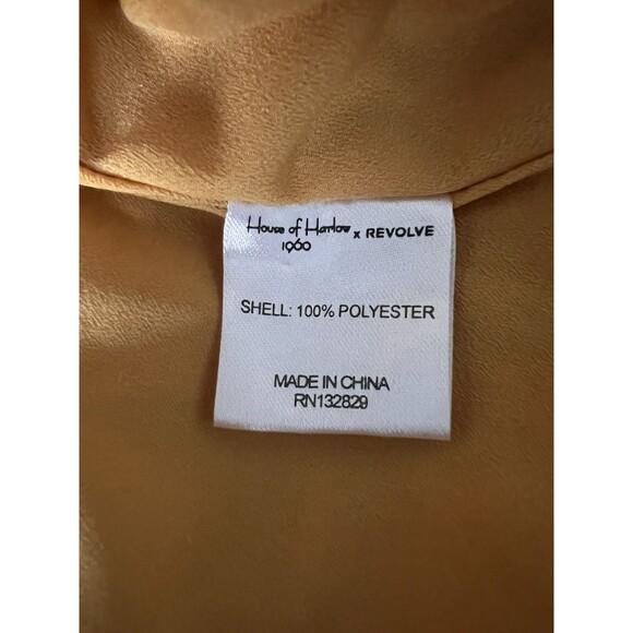 House of Harlow 1960 x Revolve Ines Dress Size XS Mustard Yellow Spaghetti Strap - Picture 8 of 8